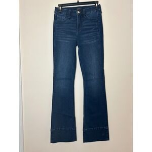 JEN7 Slim Bootcut Dark Wash High Rise Cuff Jeans Women Size 0